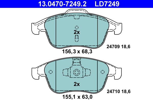 ATE 13.0470-7249.2 Brake Pad Set, disc brake