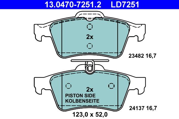 ATE 13.0470-7251.2 Brake Pad Set, disc brake