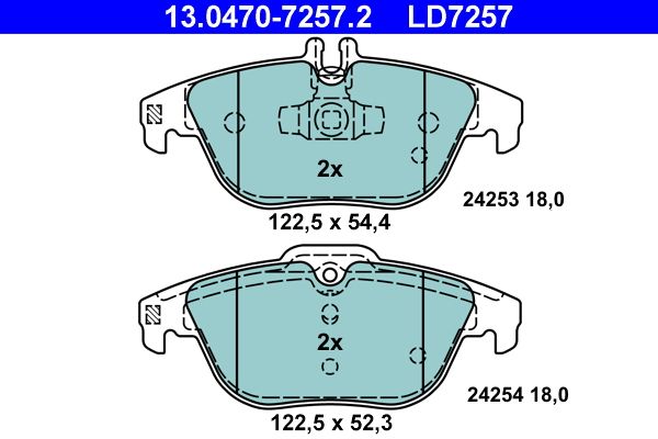 ATE 13.0470-7257.2 Brake Pad Set, disc brake