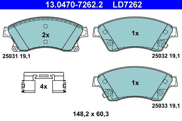 ATE 13.0470-7262.2 Brake Pad Set, disc brake