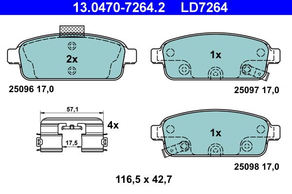 ATE 13.0470-7264.2 Brake Pad Set, disc brake