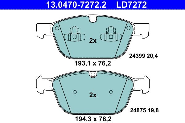 ATE 13.0470-7272.2 Brake Pad Set, disc brake