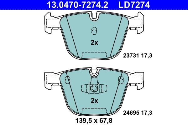 ATE 13.0470-7274.2 Brake Pad Set, disc brake