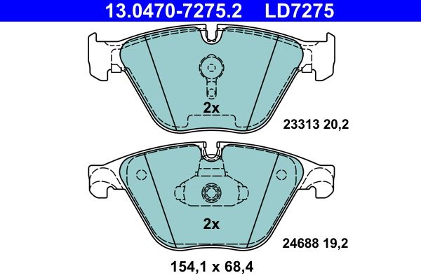 ATE 13.0470-7275.2 Brake Pad Set, disc brake
