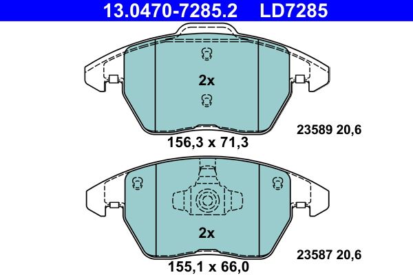 ATE 13.0470-7285.2 Brake Pad Set, disc brake