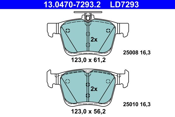 ATE 13.0470-7293.2 Brake Pad Set, disc brake