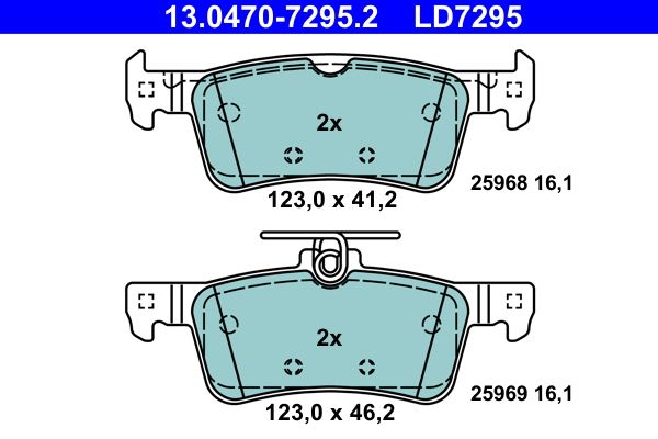 ATE 13.0470-7295.2 Brake Pad Set, disc brake