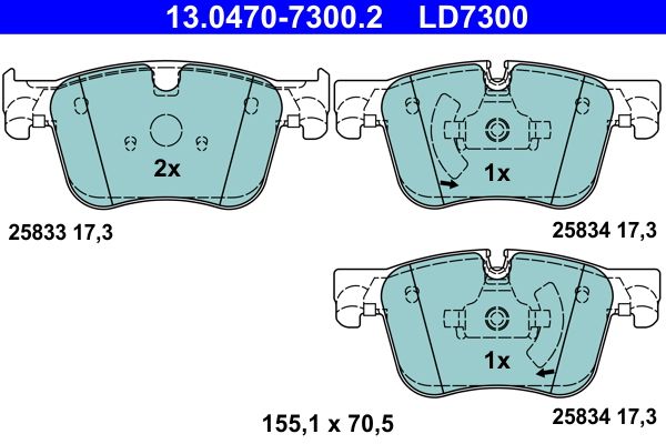 ATE 13.0470-7300.2 Brake Pad Set, disc brake