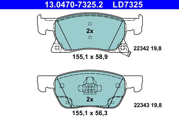 ATE 13.0470-7325.2 Brake Pad Set, disc brake