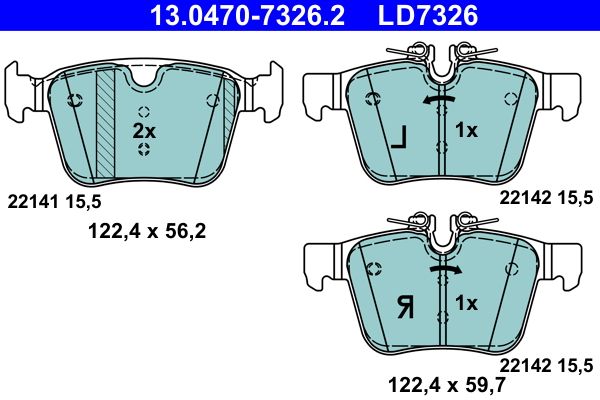 ATE 13.0470-7326.2 Brake Pad Set, disc brake