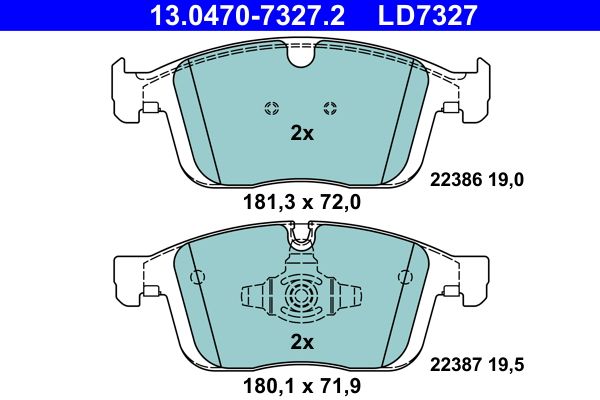 ATE 13.0470-7327.2 Brake Pad Set, disc brake