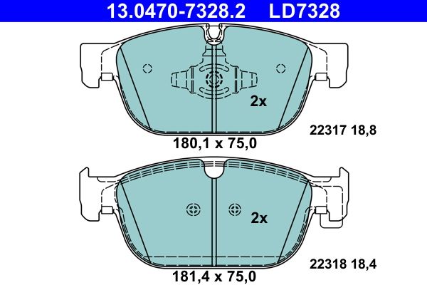 ATE 13.0470-7328.2 Brake Pad Set, disc brake