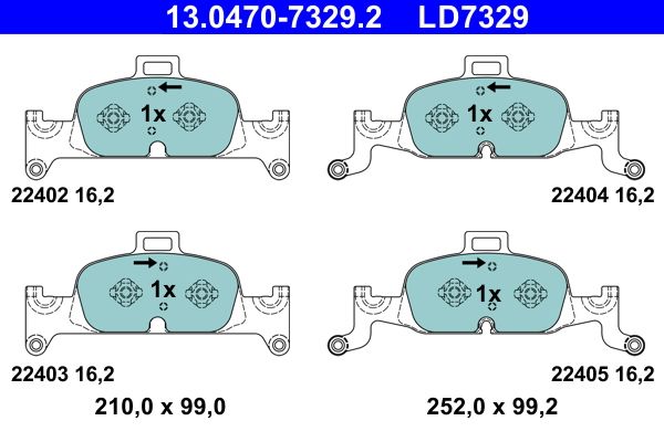 ATE 13.0470-7329.2 Brake Pad Set, disc brake