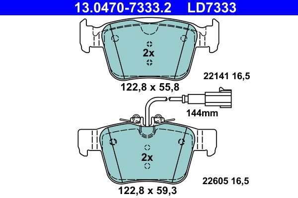ATE 13.0470-7333.2 Brake Pad Set, disc brake