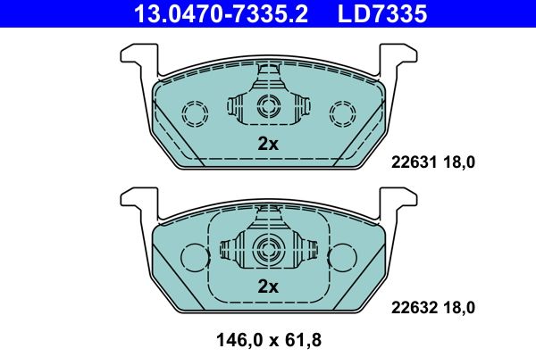 ATE 13.0470-7335.2 Brake Pad Set, disc brake