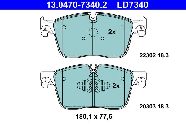 ATE 13.0470-7340.2 Brake Pad Set, disc brake