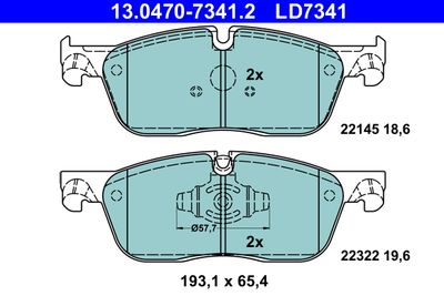 Brake Pad Set, disc brake ATE 13.0470-7341.2