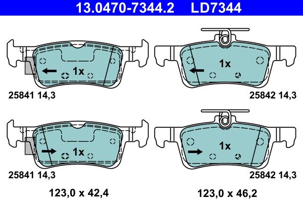 ATE 13.0470-7344.2 Brake Pad Set, disc brake