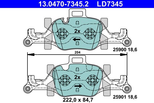 ATE 13.0470-7345.2 Brake Pad Set, disc brake