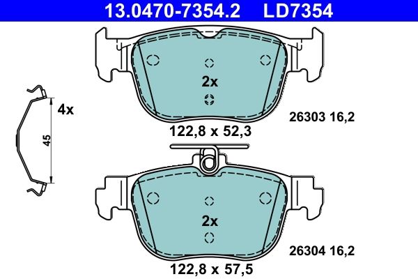 ATE 13.0470-7354.2 Brake Pad Set, disc brake