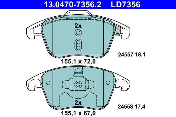 ATE 13.0470-7356.2 Brake Pad Set, disc brake