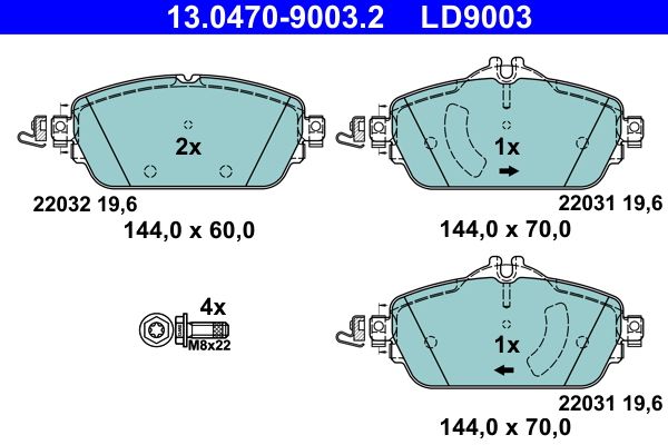 ATE 13.0470-9003.2 Brake Pad Set, disc brake