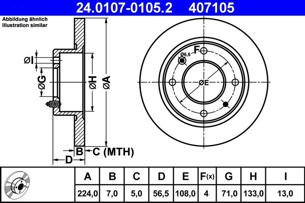 ATE 24.0107-0105.2 Brake Disc