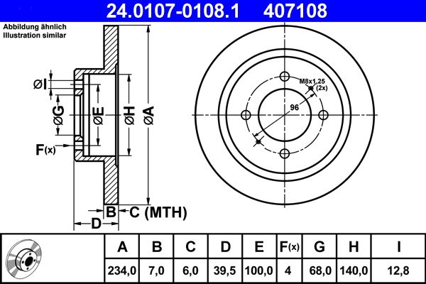 ATE 24.0107-0108.1 Brake Disc