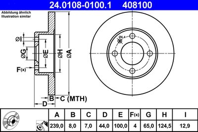Brake Disc ATE 24.0108-0100.1