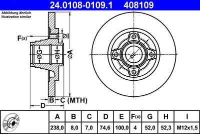 Brake Disc ATE 24.0108-0109.1