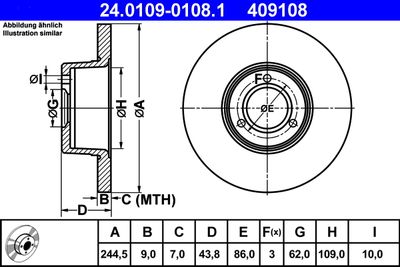 Brake Disc ATE 24.0109-0108.1