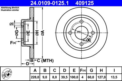 Brake Disc ATE 24.0109-0125.1