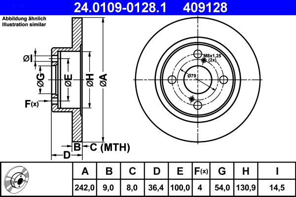 ATE 24.0109-0128.1 Brake Disc