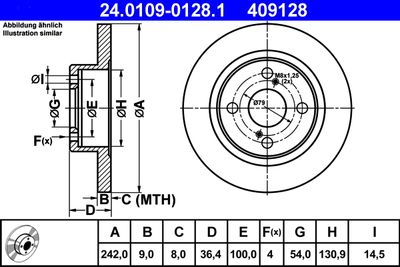 Brake Disc ATE 24.0109-0128.1
