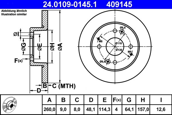 ATE 24.0109-0145.1 Brake Disc