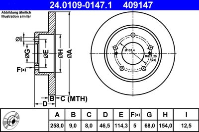Brake Disc ATE 24.0109-0147.1