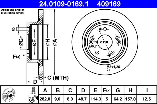 ATE 24.0109-0169.1 Brake Disc