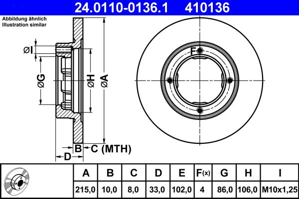 ATE 24.0110-0136.1 Brake Disc