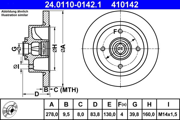 ATE 24.0110-0142.1 Brake Disc