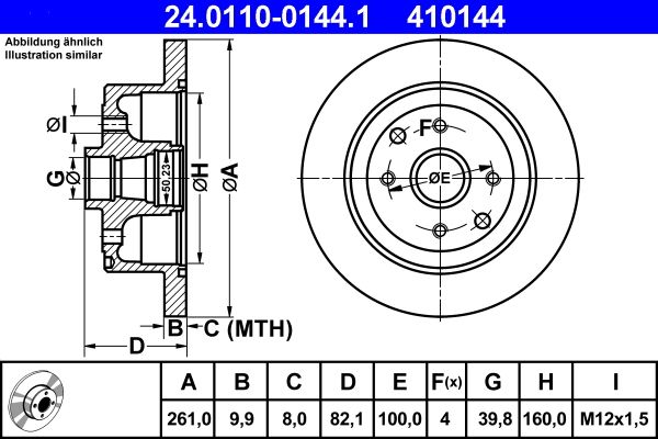 ATE 24.0110-0144.1 Brake Disc