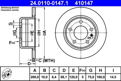 Brake Disc ATE 24.0110-0147.1