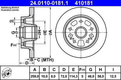 Brake Disc ATE 24.0110-0181.1