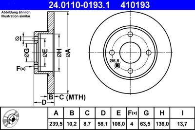 Brake Disc ATE 24.0110-0193.1