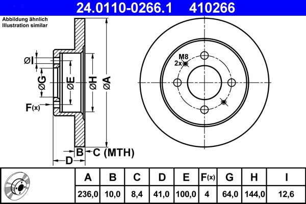 ATE 24.0110-0266.1 Brake Disc