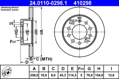 Brake Disc ATE 24.0110-0298.1
