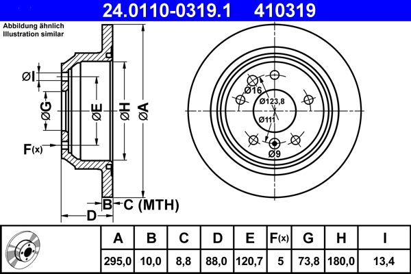 ATE 24.0110-0319.1 Brake Disc