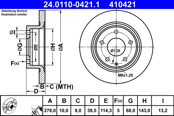 ATE 24.0110-0421.1 Brake Disc