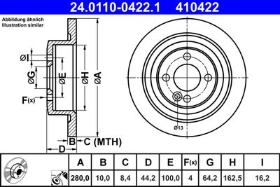 Brake Disc ATE 24.0110-0422.1