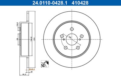 Brake Disc ATE 24.0110-0428.1