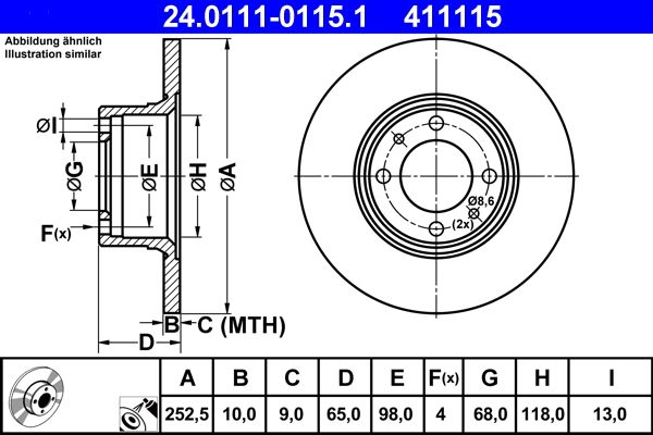 ATE 24.0111-0115.1 Brake Disc